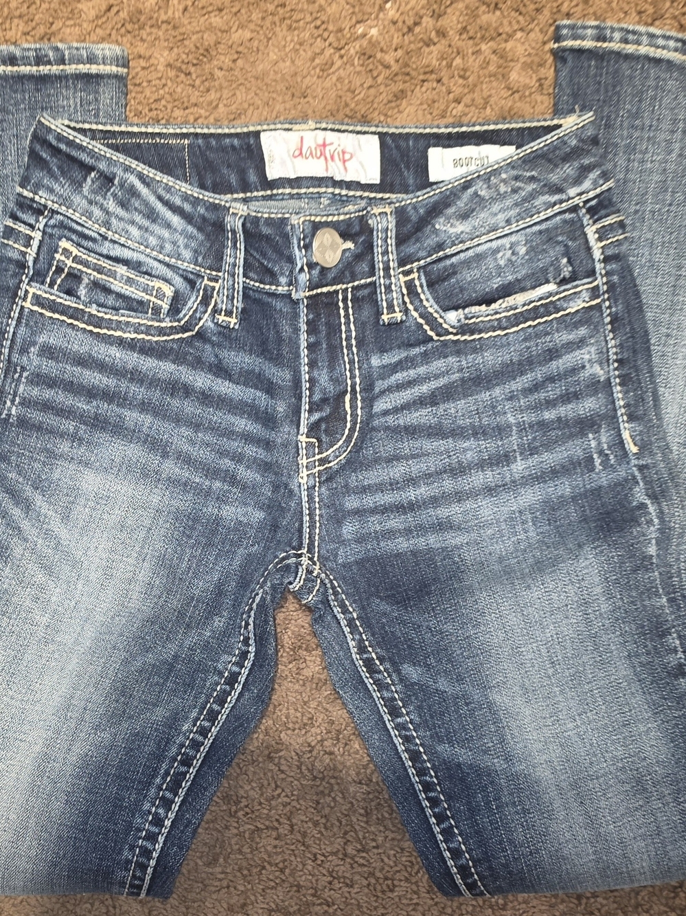DAYTRIP GIRLS SIZE 12 Blue Washed BOOT CUT Jeans FROM DILLARDS